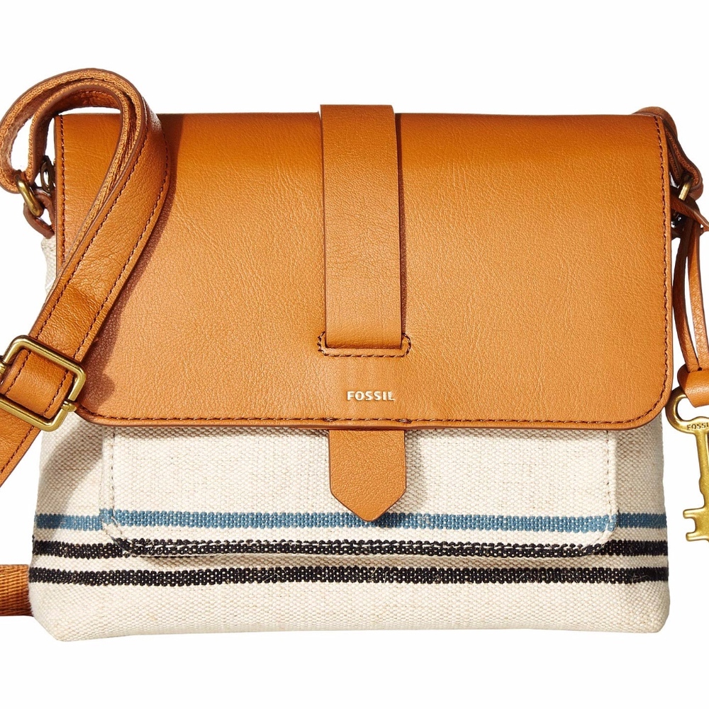 FOSSIL KINLEY SMALL CROSSBODY NATURAL MULTI STRIPE